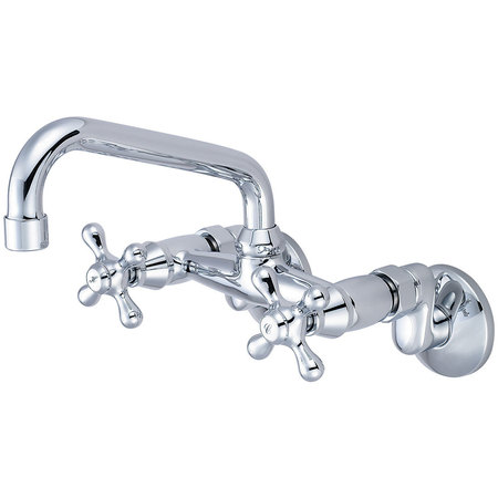 Pioneer Faucets Two Handle Wall Mount Faucet, NPT, Wallmount, Polished Chrome, Number of Holes: 2 Hole 2PM540